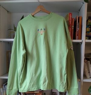 Ader Error Mens Pullover Graphic Sweater Green Jumper Free Size XXL Boxer